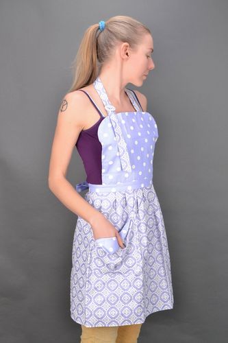 Violet ornamented fabric kitchen apron - MADEheart.com