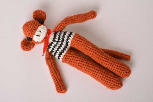 Affe Kuscheltier handgefertigt Kinder Geschenk gehäkeltes Kuscheltier orange - MADEheart.com