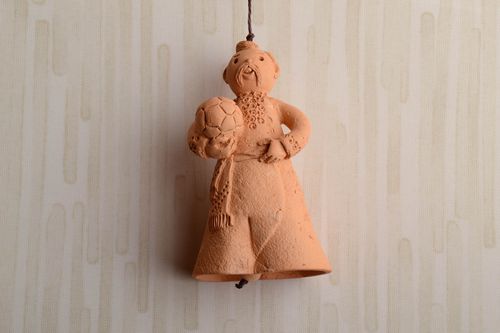 Figured clay bell art ceramics Cossack - MADEheart.com