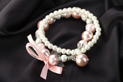 Bracciali di perle fatti a mano braccialetti originali da polso per donna 2 pz - MADEheart.com