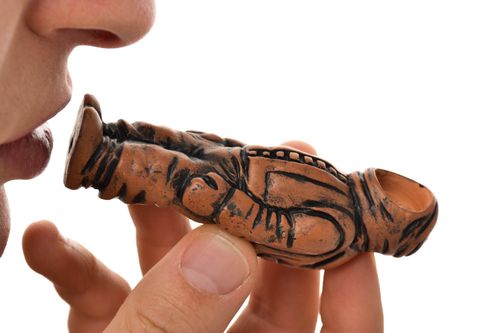 Pipa de barro hecha a mano accesorio para fumador regalo para hombre original - MADEheart.com