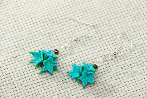 Pendientes de arcilla polimérica largos florales - MADEheart.com