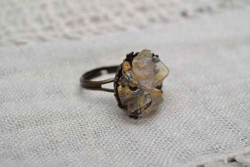 Metal ring with quartz  - MADEheart.com