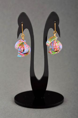 Bright handmade plastic earrings artisan jewelry designs best gifts for her - MADEheart.com