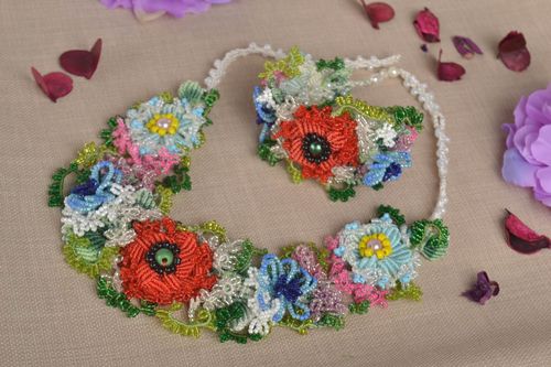 Damen Schmuck Set Makramee Armband Modeschmuck Collier Accessoires für Frauen - MADEheart.com