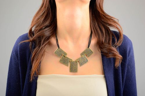 Handmade unusual jewelry metal designer accessories stylish beautiful necklace - MADEheart.com