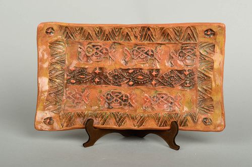 Stylish handmade ceramic plate kitchen supplies table decor ideas small gifts - MADEheart.com