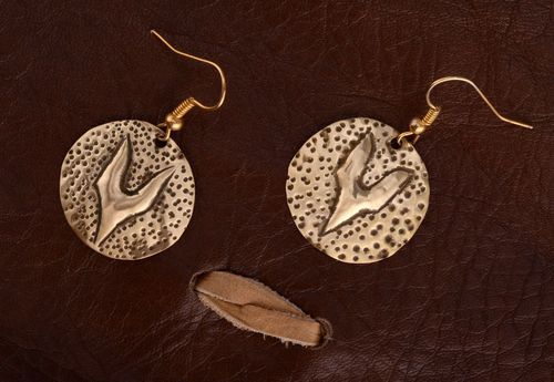 Brass earrings Wolf - MADEheart.com