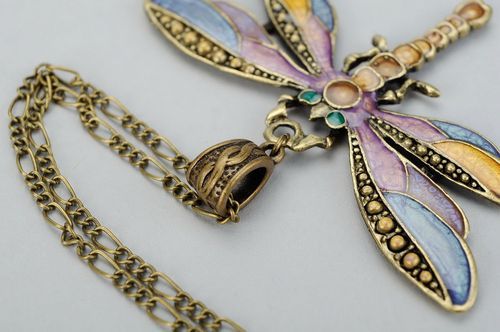 Pendant on a long chain Dragonfly - MADEheart.com