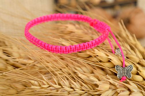 Handmade stylish bracelet pink bright bracelet elegant cute accessory - MADEheart.com