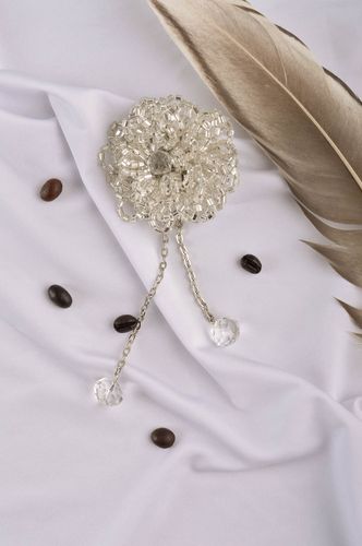 Broche fantaisie Bijou fait main perles de rocaille cristaux Cadeau femme - MADEheart.com