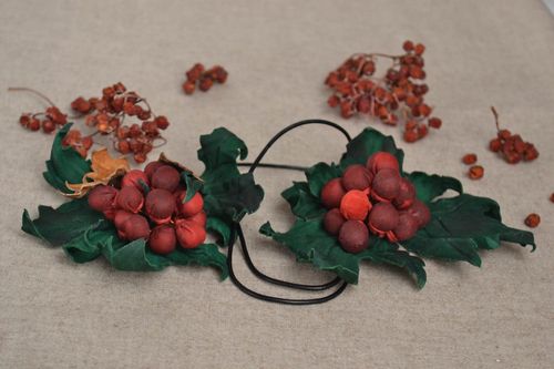 Collier en cuir Bijou fait main Broche en cuir naturel parure daccessoires - MADEheart.com