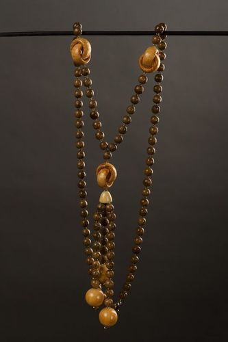 Long wooden beaded necklace - MADEheart.com