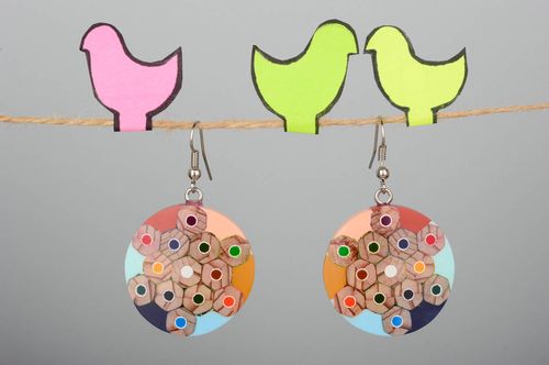 Boucles doreilles tendance Bijou fait main rondes multicolores Cadeau femme - MADEheart.com