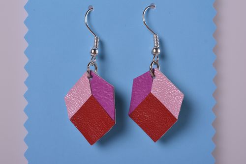 Handmade Ohrringe Modeschmuck Ohrhänger Leder Ohrringe originell futuristisch - MADEheart.com