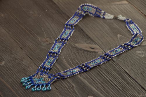 Collier en perles de rocaille Bijou fait main style ethnique Cadeau pour femme - MADEheart.com