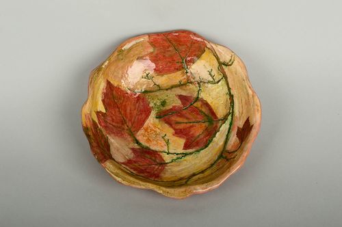 Plato de cerámica artesanal decoración de cocina plato hondo pintado con esmalte - MADEheart.com