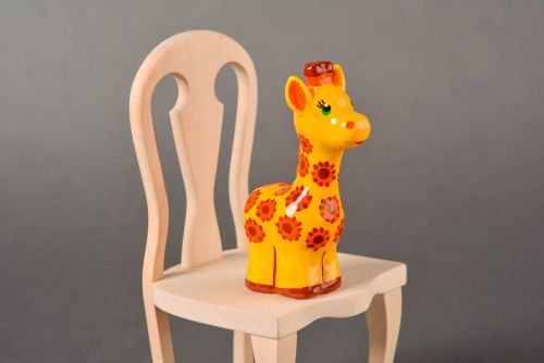 Statuetta in gesso fatta a mano figurina decorativa bella giraffa gialla - MADEheart.com