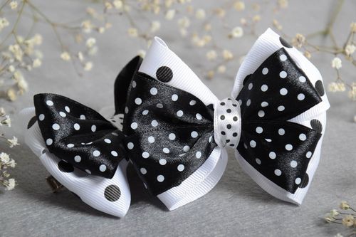 Barrettes cheveux noeuds fait main Pinces cheveux deux Accessoires coiffure - MADEheart.com