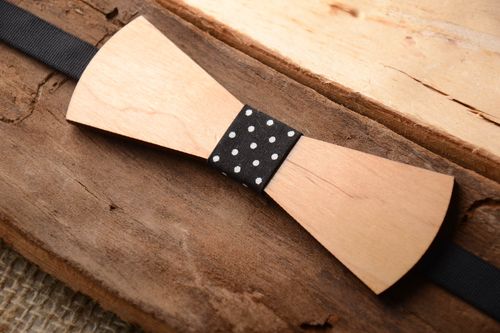 Wooden bow tie handmade accessories wooden gifts unique bow tie gifts for him - MADEheart.com