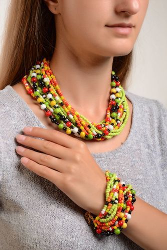 Jewelry set handmade necklace handmade bracelet beaded jewelry gifts for women - MADEheart.com