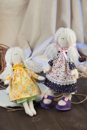 Handmade Stoff Puppen Set schöne nette Mädchen dekorativer Haus Schmuck - MADEheart.com