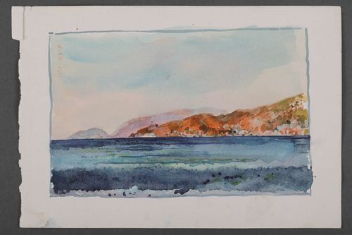 Gemälde mit Aquarellfarbe Meer - MADEheart.com