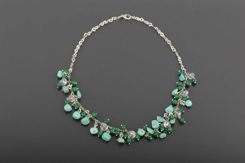 Stylish handmade beaded necklace stone necklace designs bead weaving ideas - MADEheart.com