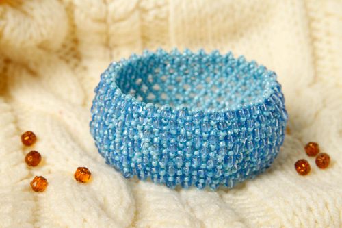 Armschmuck Damen originelles Geschenk Handgemachter Schmuck Schönes Armband blau - MADEheart.com
