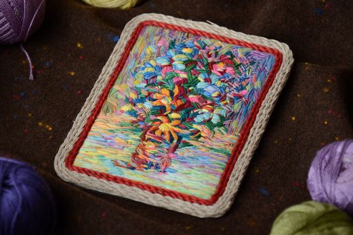 Rectangular embroidered fridge magnet-picture - MADEheart.com