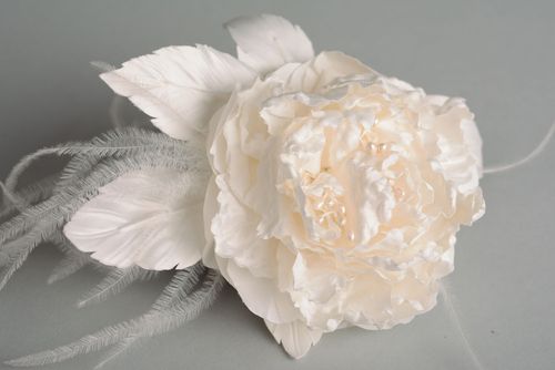 Blumen Brosche aus Stoff Pfingstrose - MADEheart.com