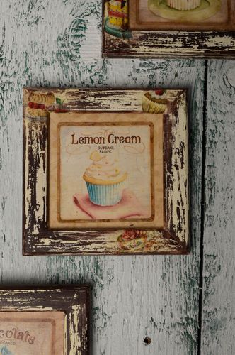 Decoupage wall panel Cupcake with Lemon Cream - MADEheart.com