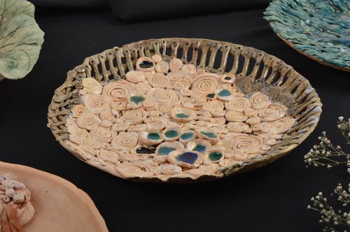 Wandteller Keramik handmade ungewöhnliche Deko zum Aufhängen Wanddeko Ideen - MADEheart.com