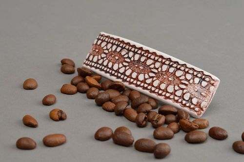 Fermaglio per capelli fatto a mano di argilla accessori da donna dautore - MADEheart.com