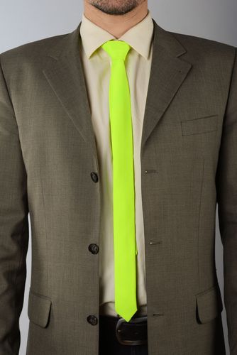 Yellow gabardine tie - MADEheart.com