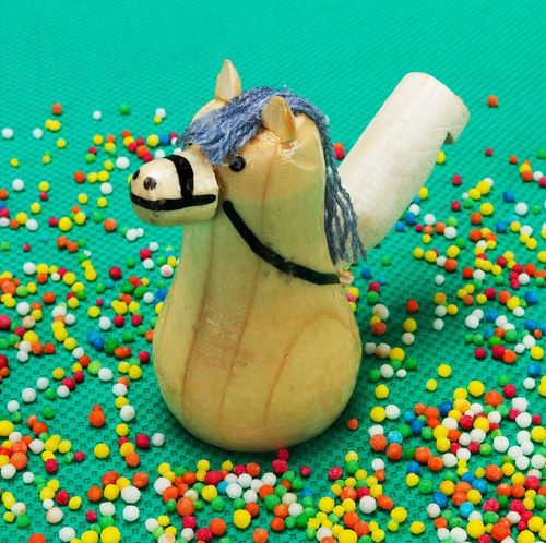 Wooden toy whistle Horse - MADEheart.com