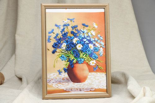 Volume picture embroidered with ribbons - MADEheart.com