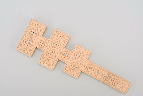 Wall cross with handmade carving - MADEheart.com