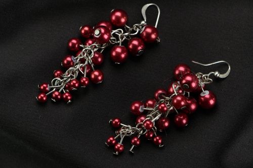 Brincos feitos à mão em cor de vinho  - MADEheart.com