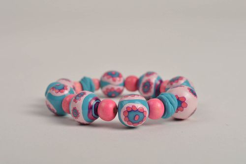 Plastic bead bracelet handmade polymer clay bracelet for girls summer accessory - MADEheart.com