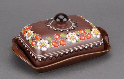 Ceramic patterned butter dish - MADEheart.com
