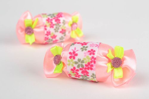 Set Haargummis Pralinen in rosa Farbe 2 Stück für Mädchen schön handgeschaffen - MADEheart.com