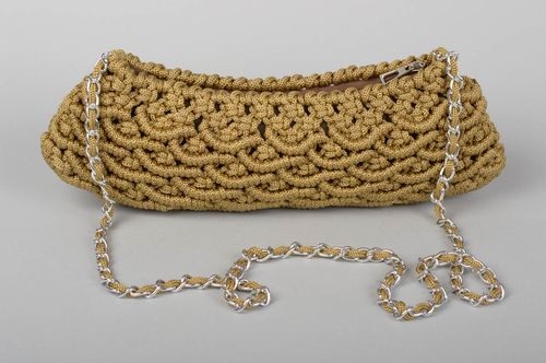 Sac bandoulière fait main vert pastel Sac à main Cadeau original macramé - MADEheart.com