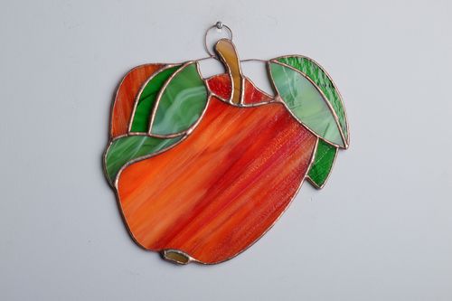 Stained glass interior pendant Red Apple - MADEheart.com