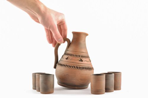 Jarro de barro con copas  - MADEheart.com