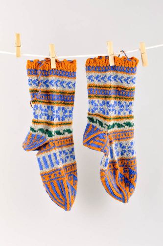 Носки ручной работы шерстяные носки красивые яркие женские носки на зиму - MADEheart.com