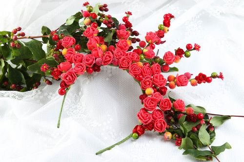 Обруч с цветами ручной работы обруч на голову авторское украшение с розами - MADEheart.com