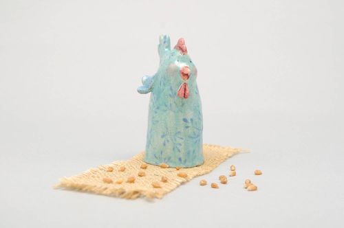 Estatueta de argila refractária Galinha azul - MADEheart.com