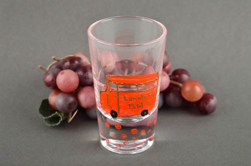 Pinnchen Schnaps handgemachtes Geschirr bemaltes Glas gemustert originell - MADEheart.com
