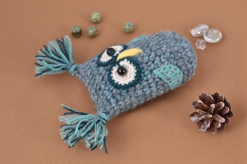 Soft crochet toy gray owl - MADEheart.com